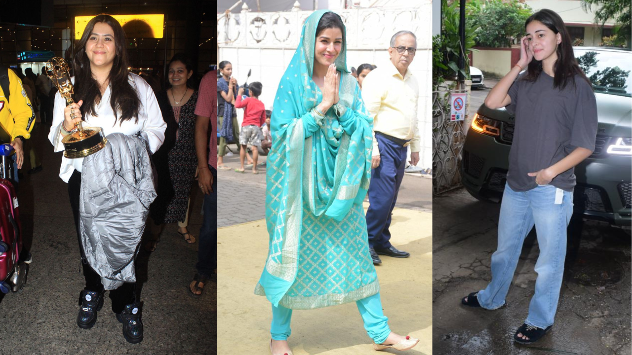 ZoomIn Ekta Kapoor Nimrat Kaur Ananya Panday And More Spotted Out And About In The City Today