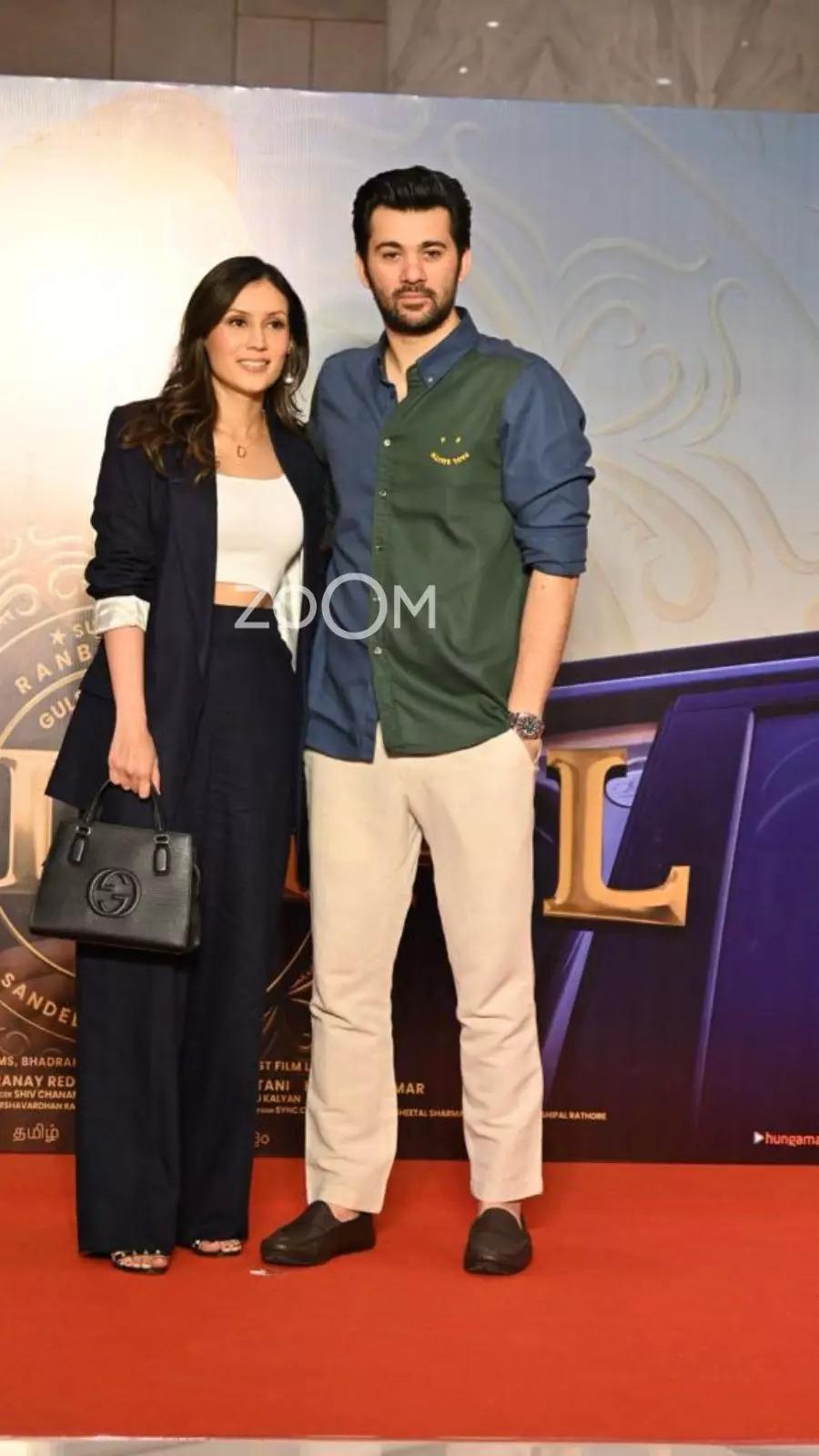 Karan Deol with his wife at the screening