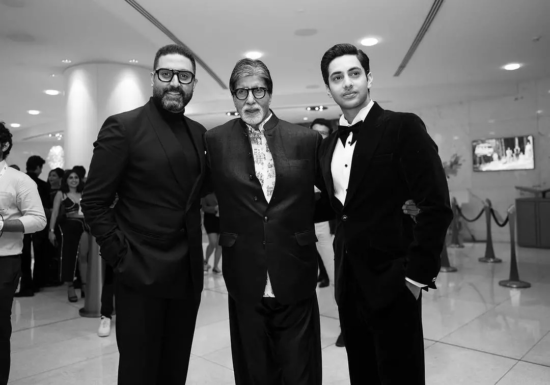 Abhishek Bachchan Amitabh Bachchan and Agastya Nanda