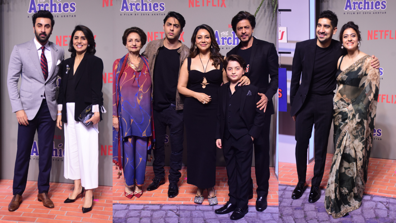 Ranbir Kapoor Kajol Shah Rukh Gauri And Others Grace The Archies Premiere 