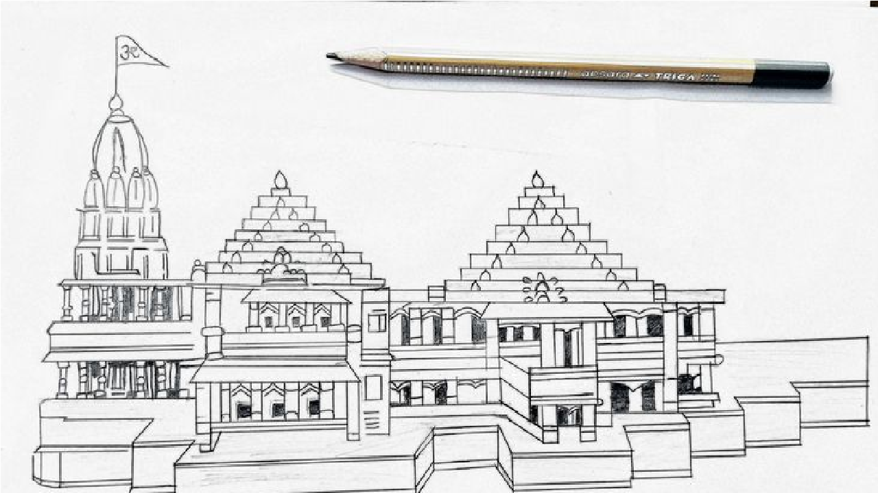 How To Draw Ram Mandir, Ayodhya | श्री राम Temple Sketch | Ayodhya Temple  Sketch #RamMandir #Ayodhya - YouTube
