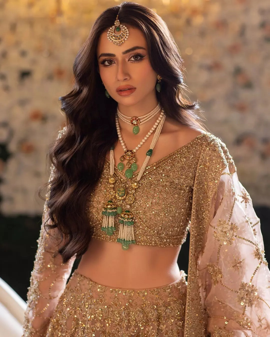 Just Sana Shoaib Malik exuding elegance in a lehenga