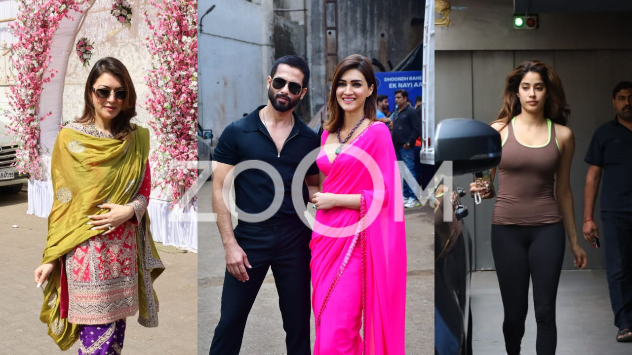 ZoomIn Shahid Kapoor Kriti Sanon Janhvi Kapoor Hansika Motwani And Others Snapped By Our Paps