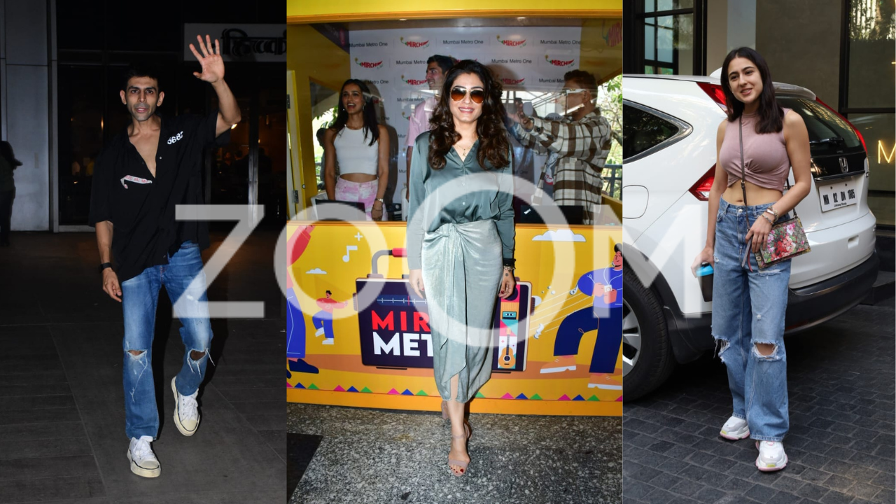 ZoomIn Celebs Strutting In Style-Kartik Aaryan Raveena Tandon Sara Ali Khan And Others Step Out