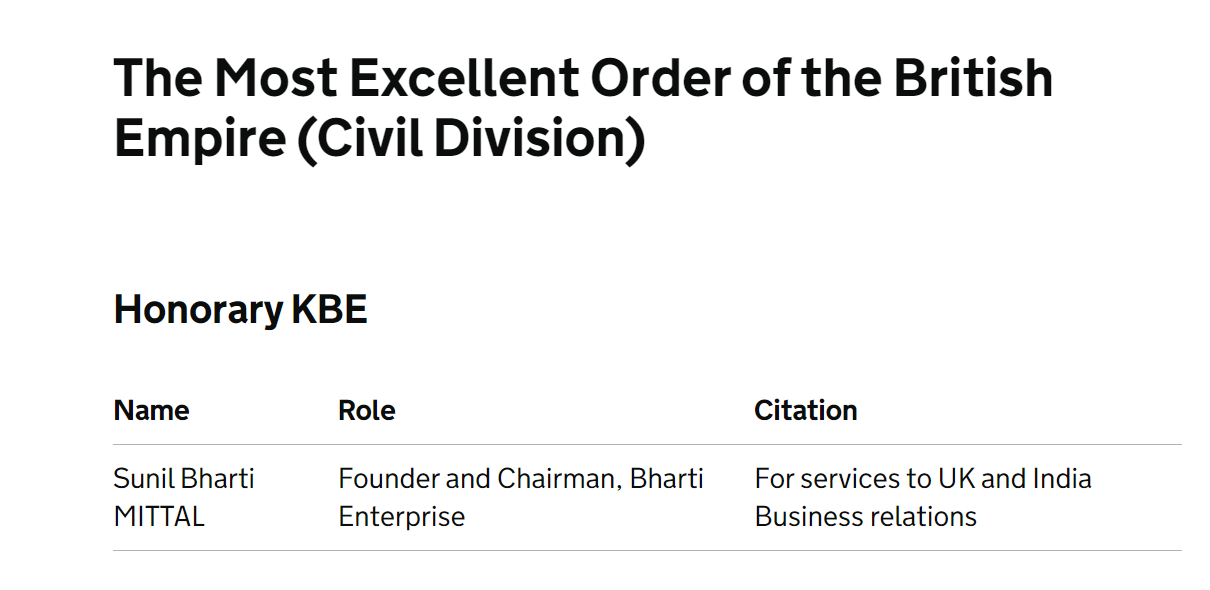 Sunil Bharti Mittal First Indian To Get Honorary Knighthood