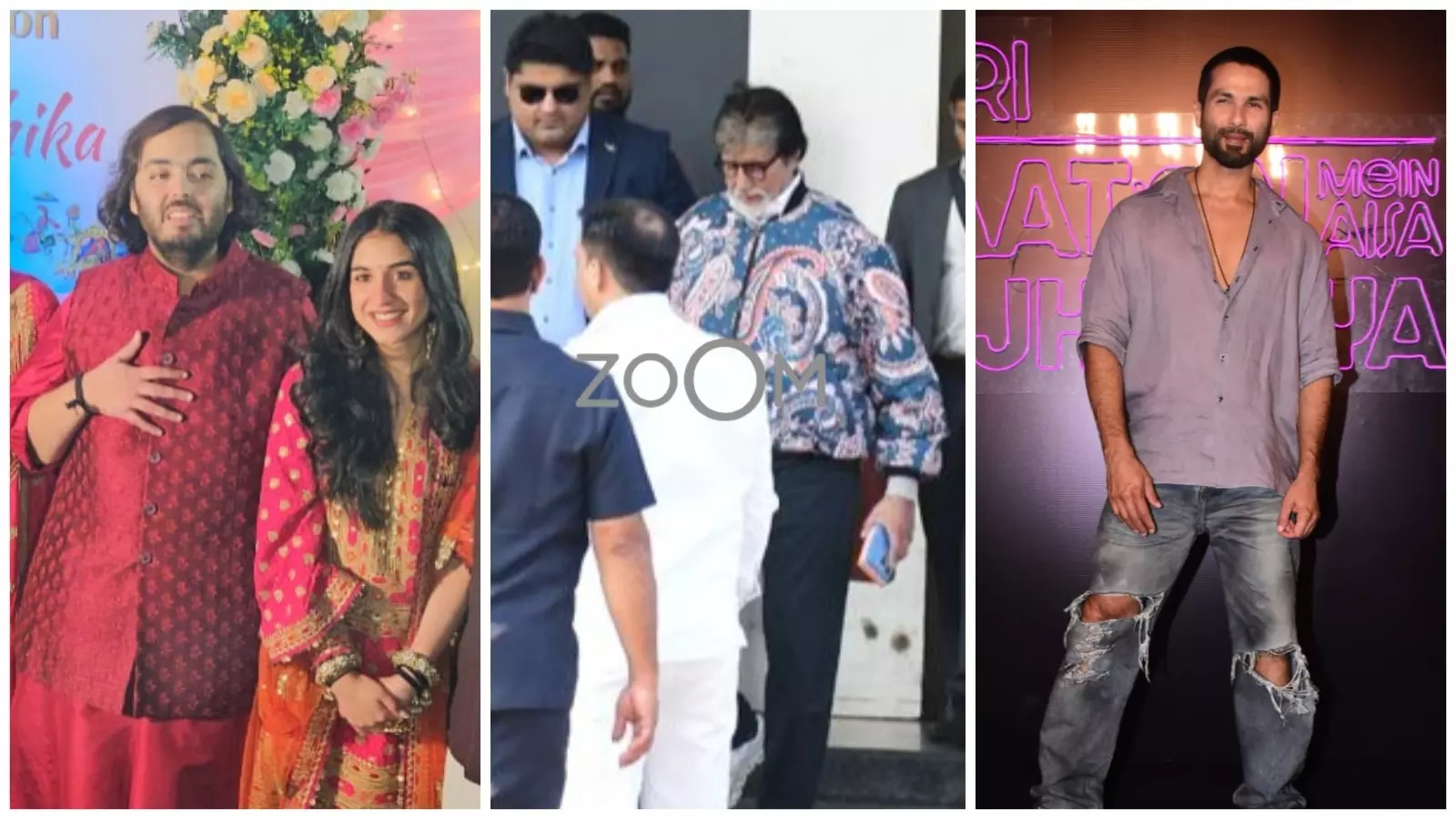 ZoomIn Anant Ambani-Radhika Merchant Amitabh Bachchan Shahid Kapoor And Others Get Snapped