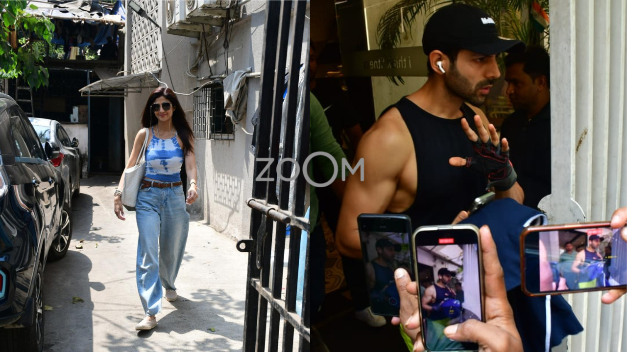 ZoomIn Shilpa Shetty Kartik Aaryan And More Celebs Papped In The City