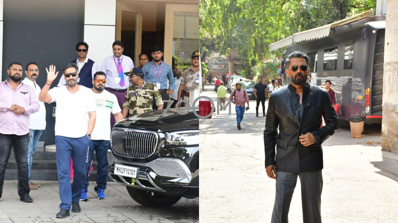 ZoomIn Ajay Devgn Celebrates His 55th Birthday Suniel Shetty Captured At Sets Of Dance Deewane 4