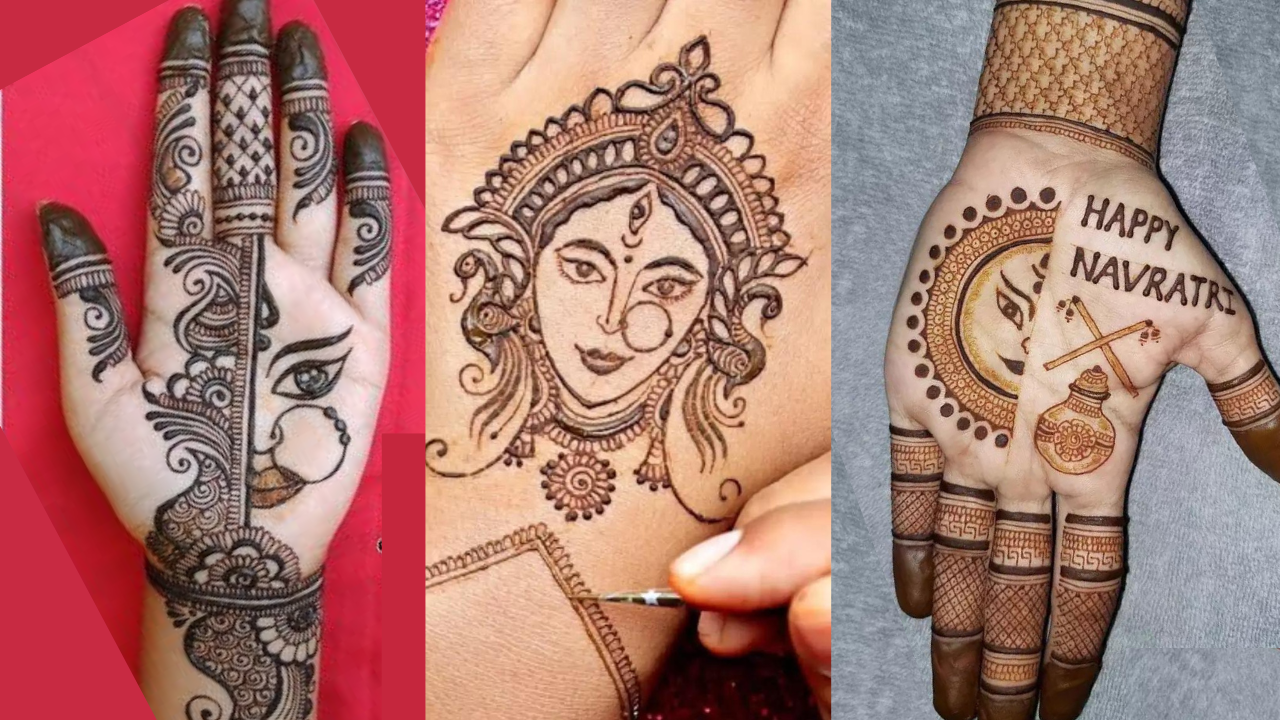 Navratri 2024 Mehndi designs  सनातन धर्मानुसार नवरात्रीचा सण Chaitra Navratri 2024 दरवर्षी चार वेळा साजरा केला जातो त्यामध्ये चैत्र महिन्याच्या सुरुवातीला साजऱ्या होणाऱ्या नवरात्रीला चैत्र नवरात्र असे म्हंटले जाते या वर्षी चैत्र नवरात्रीला 9 एप्रिलपासून सुरूवात होणार आहे चैत्र नवरात्रीनिमित्त सुहासिनी देवीची पूजा करतात  यादिवशी देवीला प्रसन्न करण्यासाठी साजशृंगार आणि मेहंदी लावणे हे शुभ मानले जाते त्यामुळे तुमच्या गोऱ्या हातांसाठी यावर्षीच्या नवीन नवरात्री विशेष मेहंदीचे डिझाइन्स पहा 