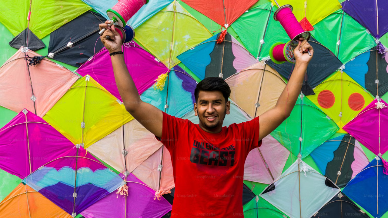 Kiting in Kutch During The Kite Festival