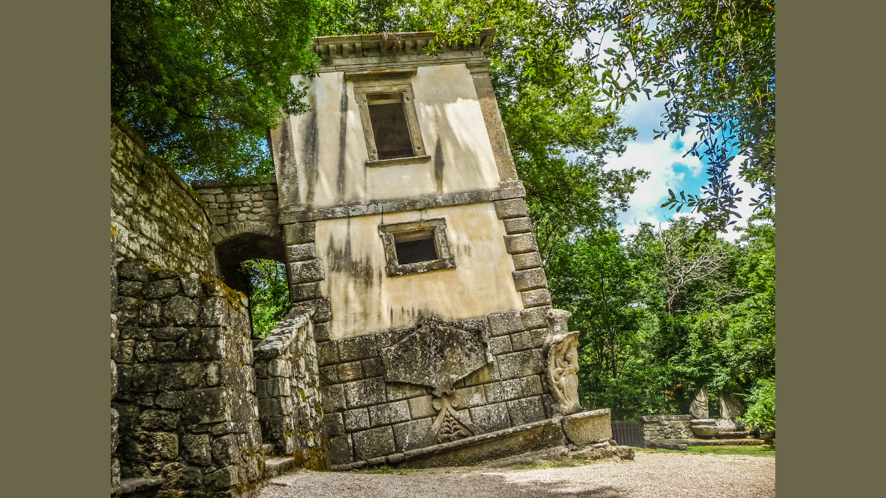 Leaning House of Parco dei Mostri Italy