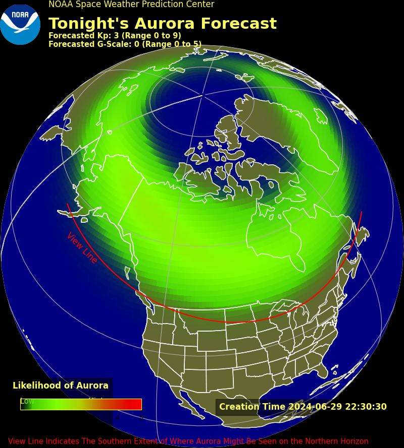 Aurora forecast for Saturday