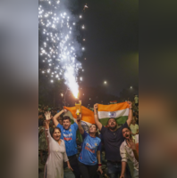 Firecrackers Dhol  Joy India Celebrates T20 World Cup Win