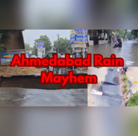 Huge Road Cave-In Waist-Deep Water How Ahmedabads Torrential Rain Brings About Mayhem  VISUALS
