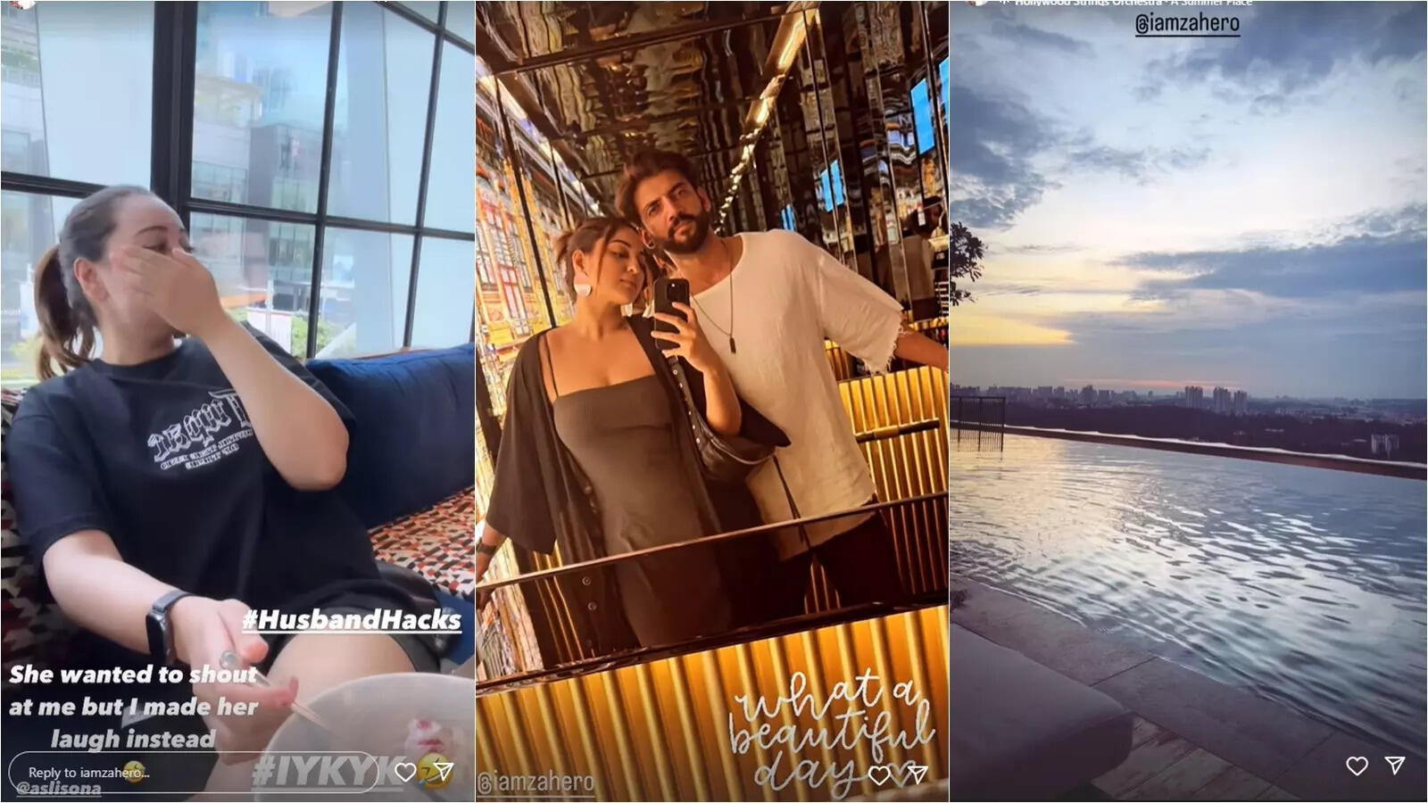 Sonakshi Sinha and Zaheer Iqbal posted photos and videos Image Credit Instagram
