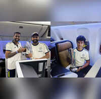 Coming Home Rohit Sharma Shares Pic Aboard Flight Back to India Players Expected to Reach Delhi On