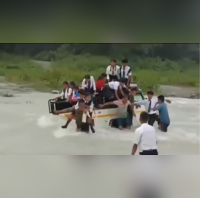 Video Locals Save School Children From Drowning After Van Falls In Bengal River