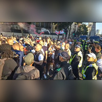 Downing Street Protest Flares Thrown At Riot Police Unrest Continues After Southport Stabbing