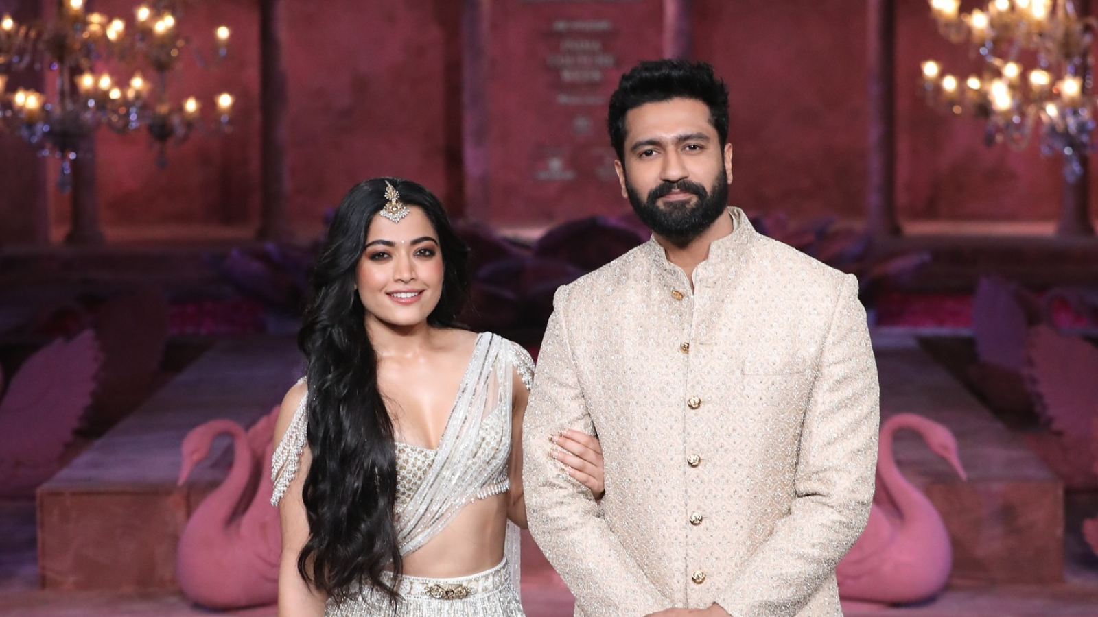 Vicky Kaushal And Rashmika Mandanna Slay In Falguni Shane Peacock Couture 