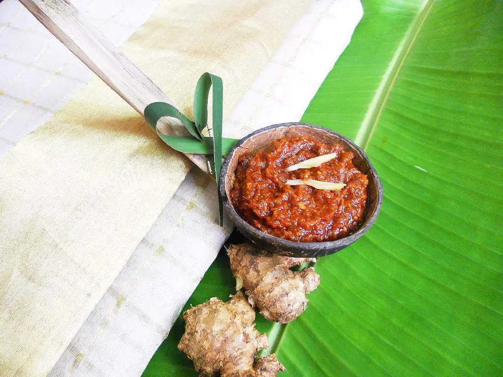 ஓணம் சத்யா இஞ்சி புளி துவையல் 