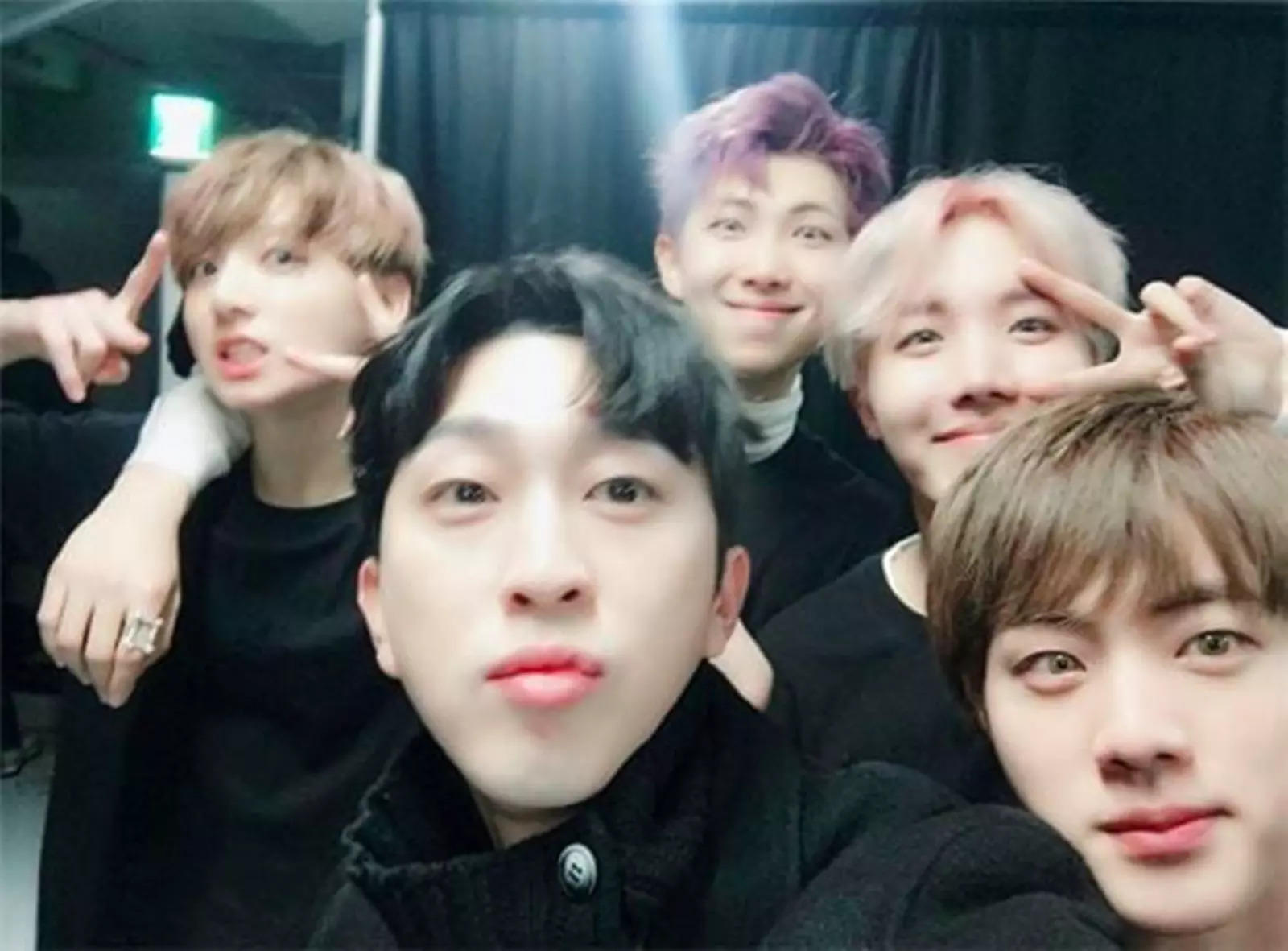 Sleepy with RM and other BTS members. Photo credit: Instagram