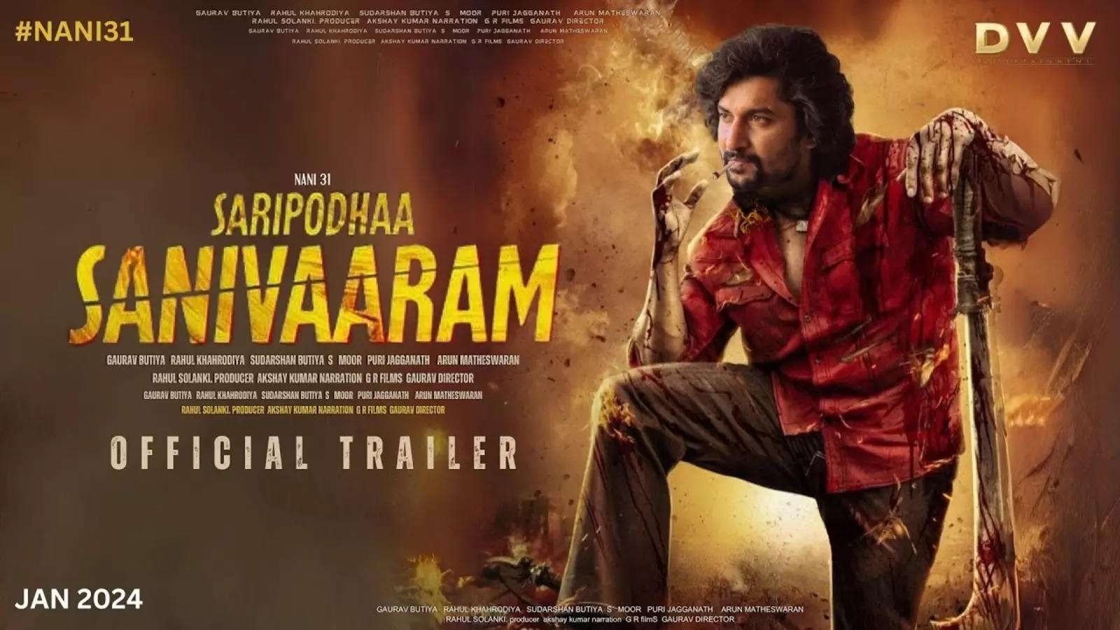 Saripodhaa Sanivaaram Trailer