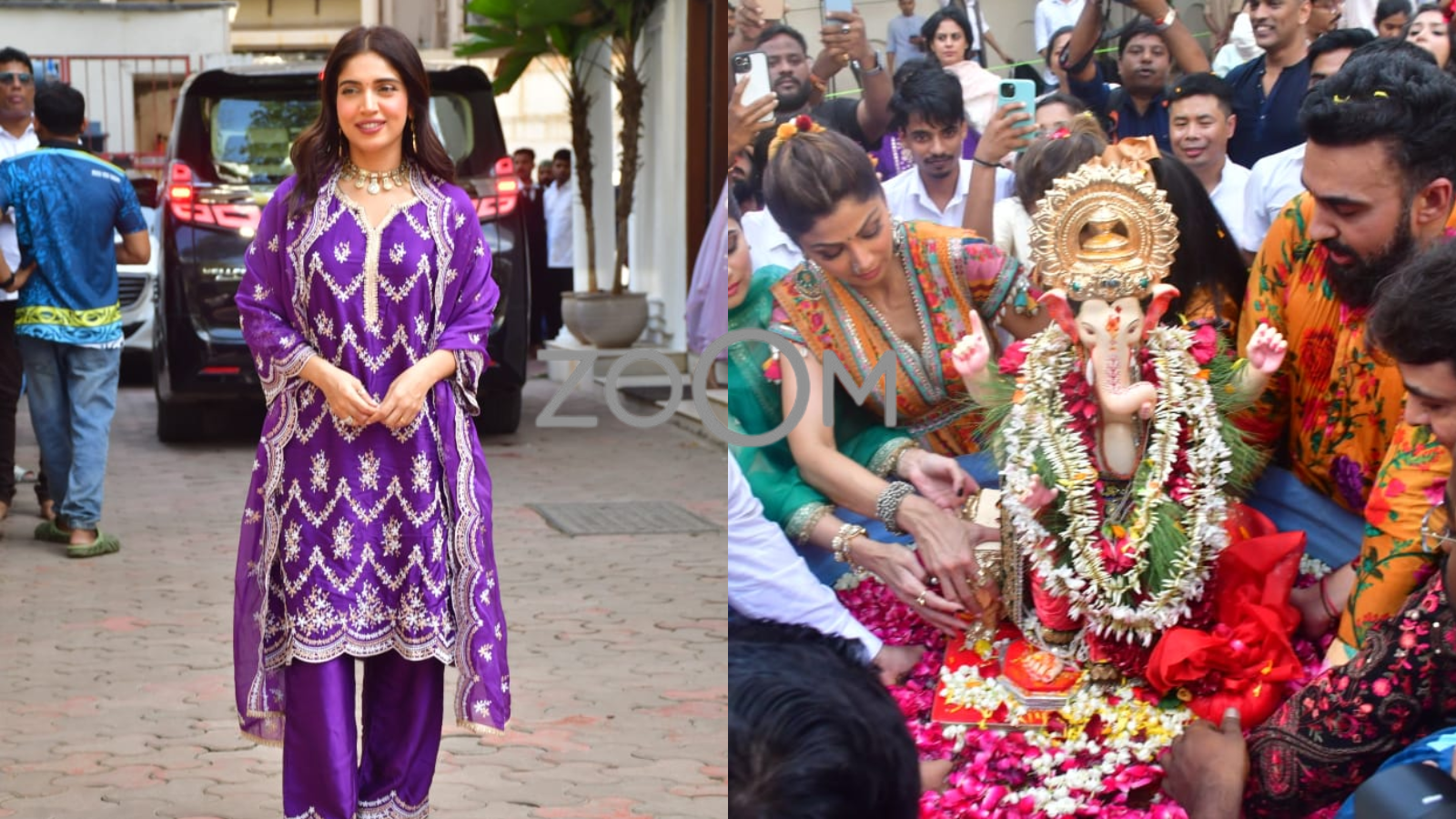 Bhumi Pednekar Attends Ganeshotsav Shilpa Shetty-Raj Kundra Bid Adieu To Bappa  ZoomIn