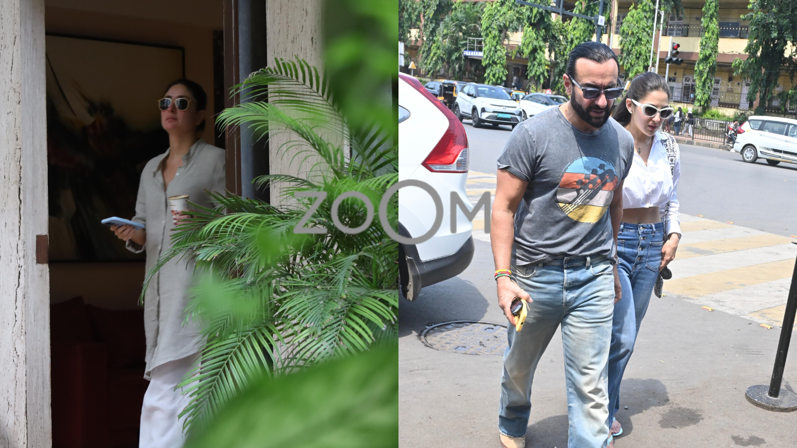 Kareena Kapoor Saif Ali Khan Sara Ali Khan And More Papped In City  ZoomIn 