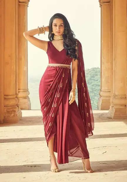 इंडो वेस्टर्न साडी  indo vestern saree