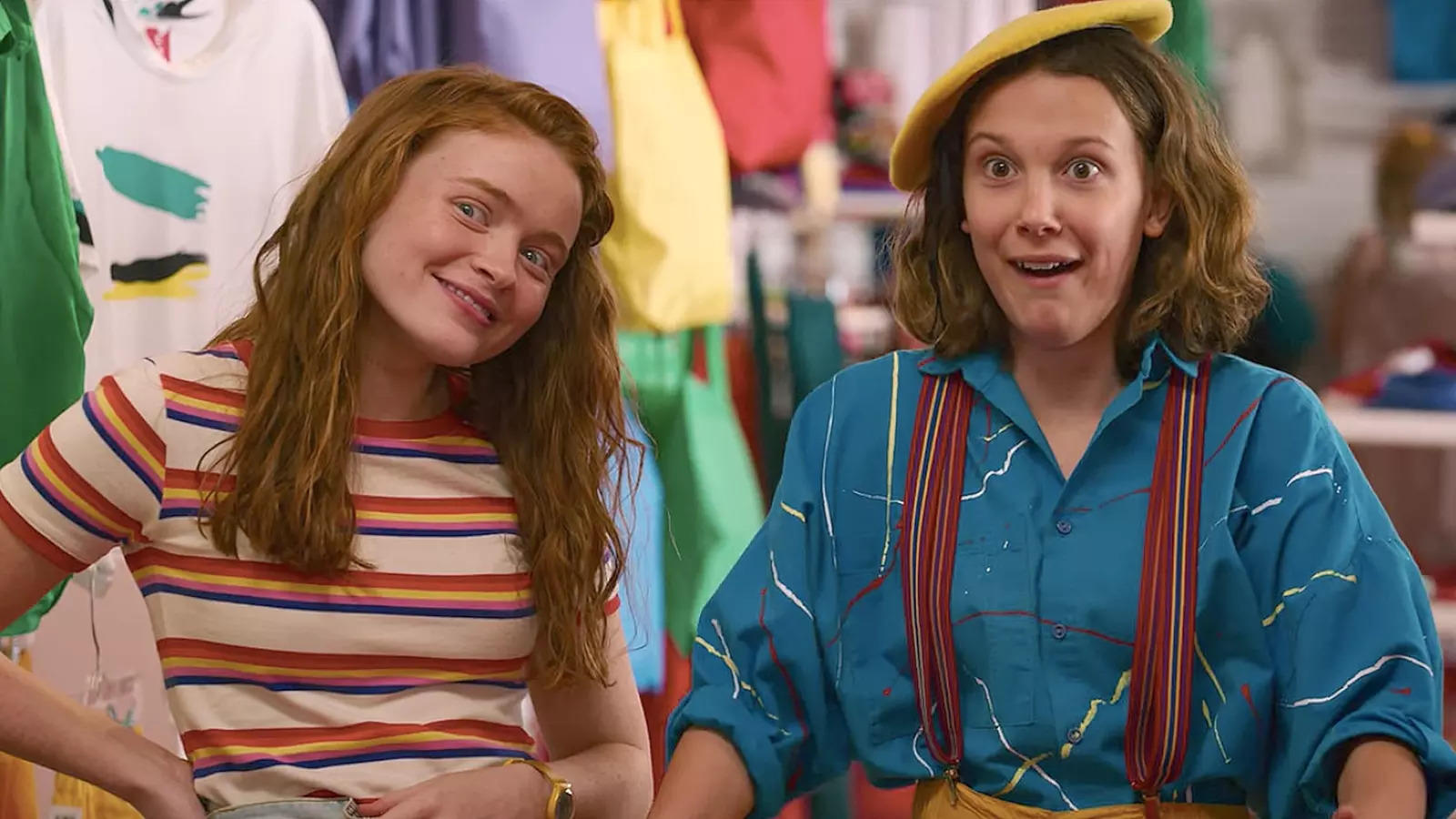 Sadie Sink and Millie Bobby Brown in Stranger Things Credit IMDb