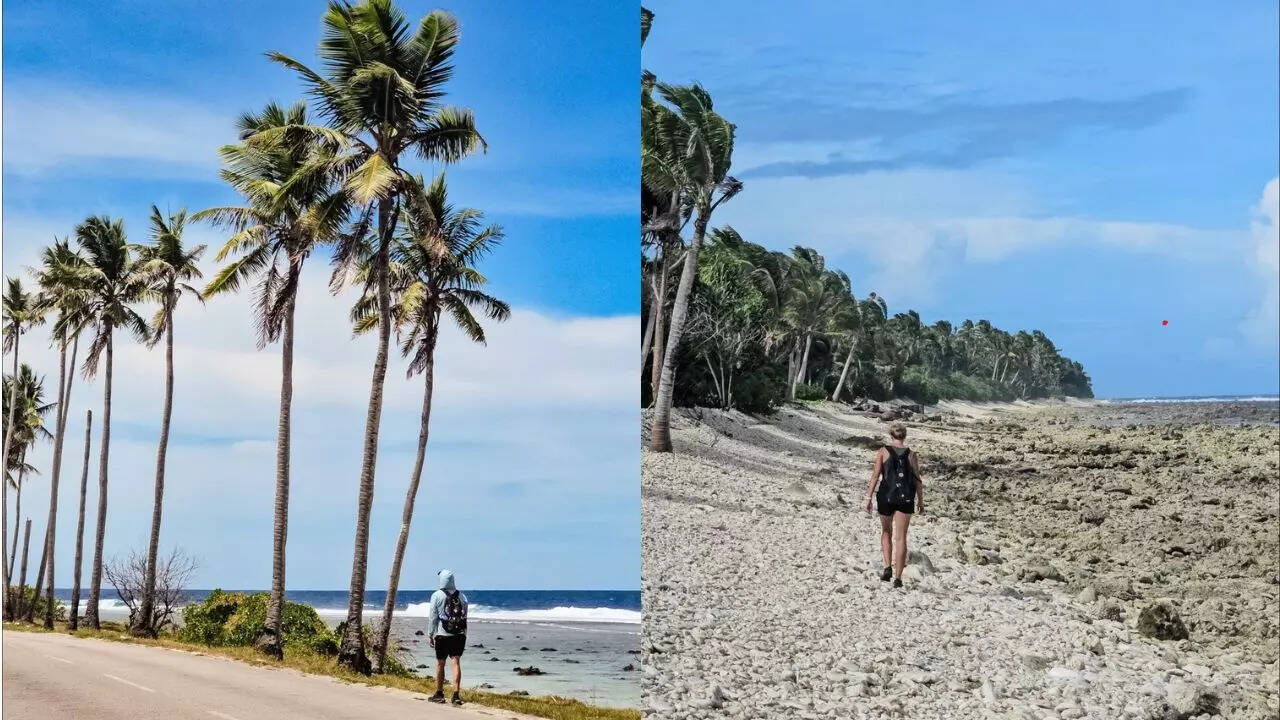 The main island of Tuvalu is barely half a kilometer wide
