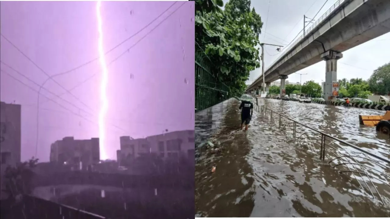 In Pics Waterlogging Lightning and More as Heavy Rain Lashes Chennai