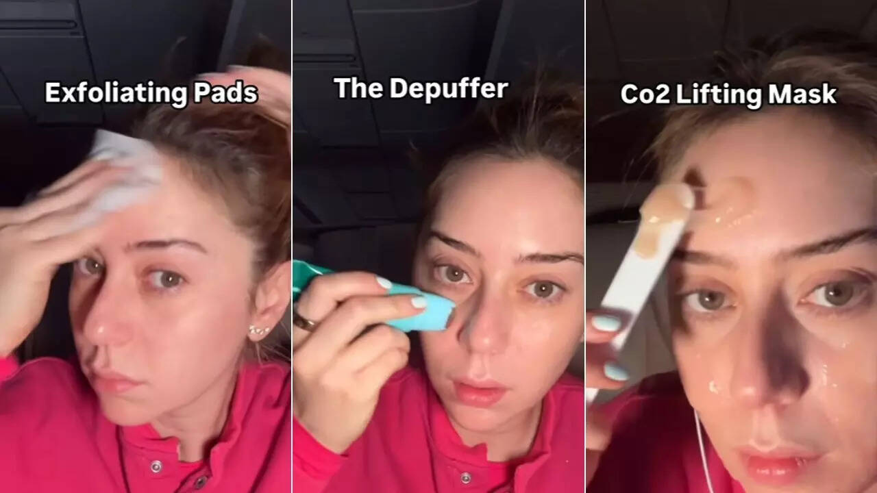Influencers and dermatologists are sharing their detailed inflight skin care routines Credit Instagramsherinedris