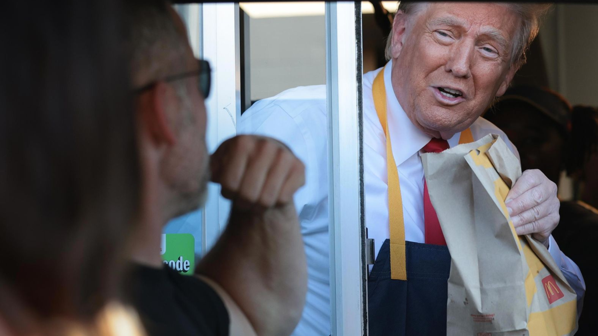 Trump Visits a McDonalds Drive-Through in Feasterville-Trevose Pennsylvania October 20