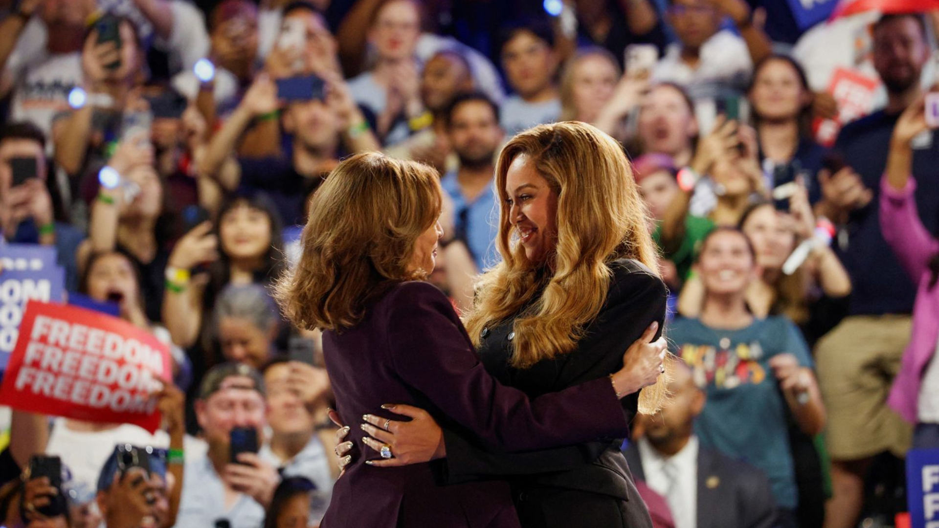 Beyonc Embraces Vice President Kamala Harris in Houston Texas October 25