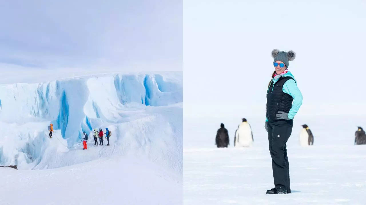 Along the White Desert you can complete adventures like ice climbing at the South Pole and hiking on ice floes.