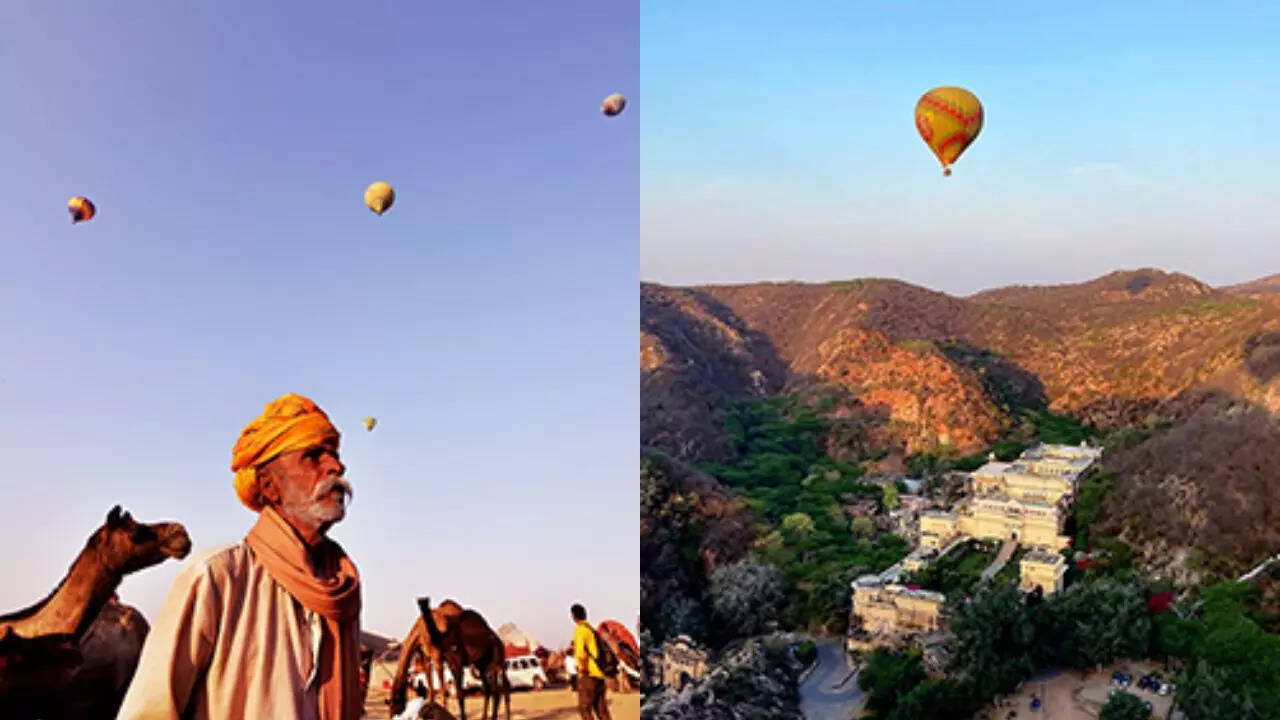 hot air balloon ride over the pink city Hot air balloon ride over the pink city