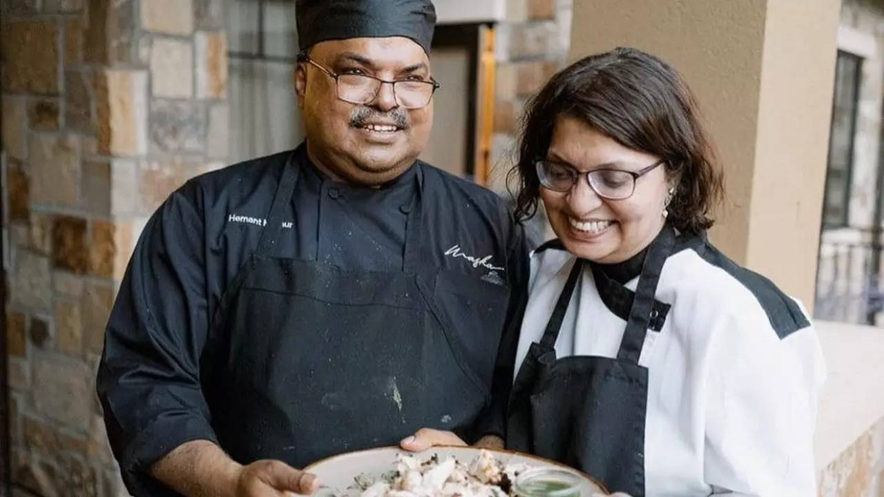 Chef Hemant Mathur With His Wife Surbhi Sahni