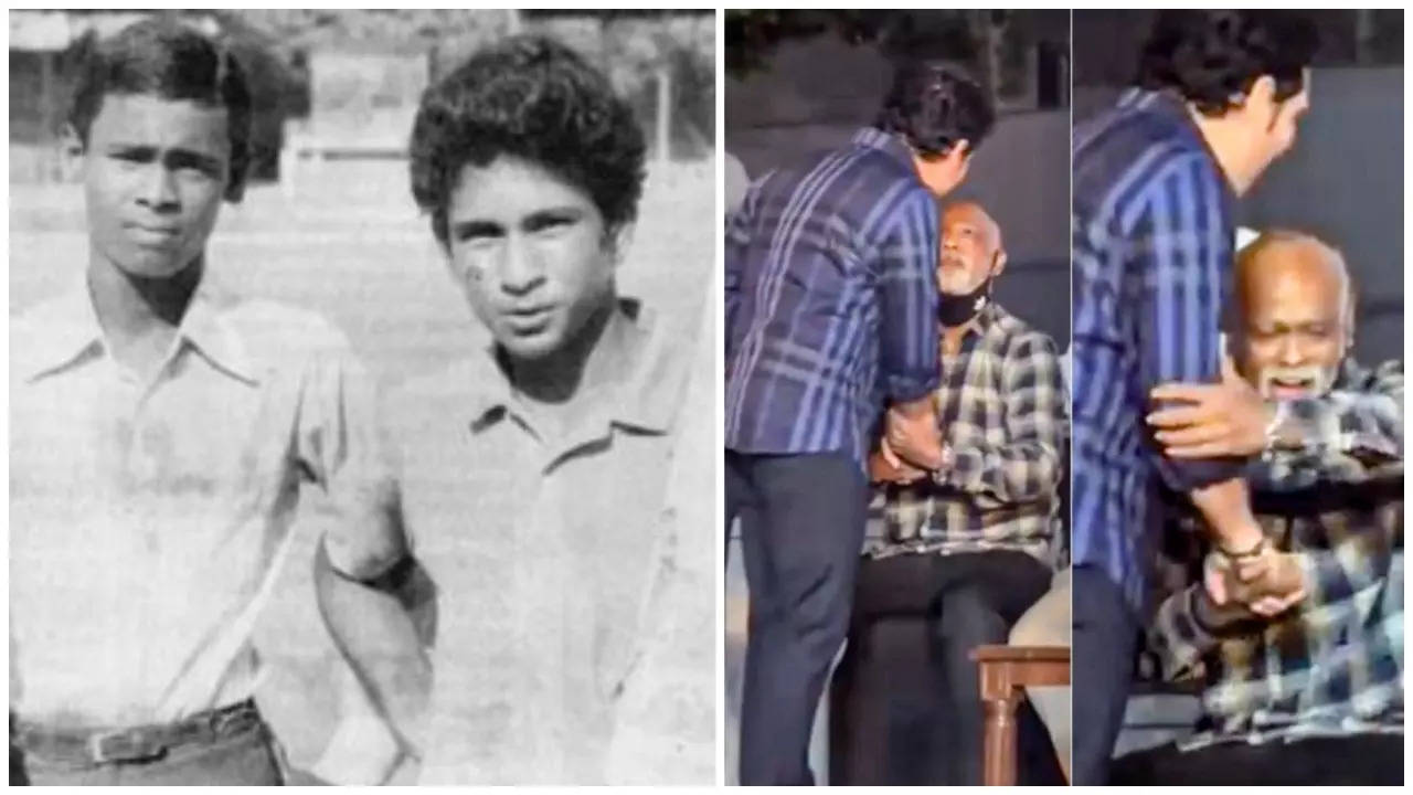 Sachin Tendulkar meets his childhood friend Vinod Kambli