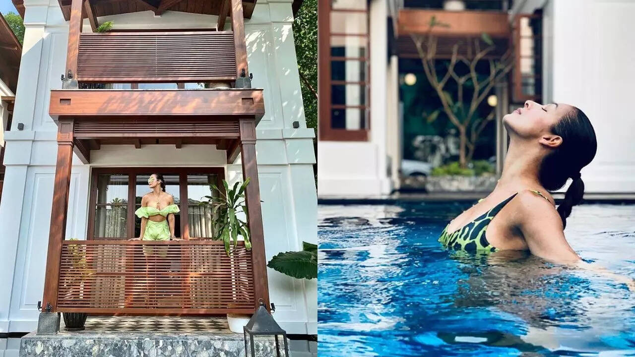 Malaika Arora in a villa in Goa