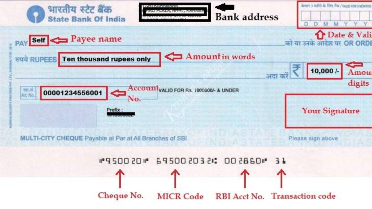 सेल्फ चेक Self Cheque