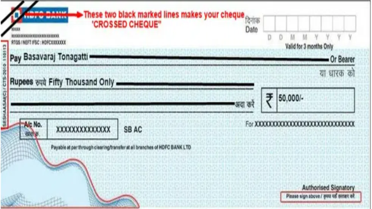 क्रॉस चेक Cross Cheque