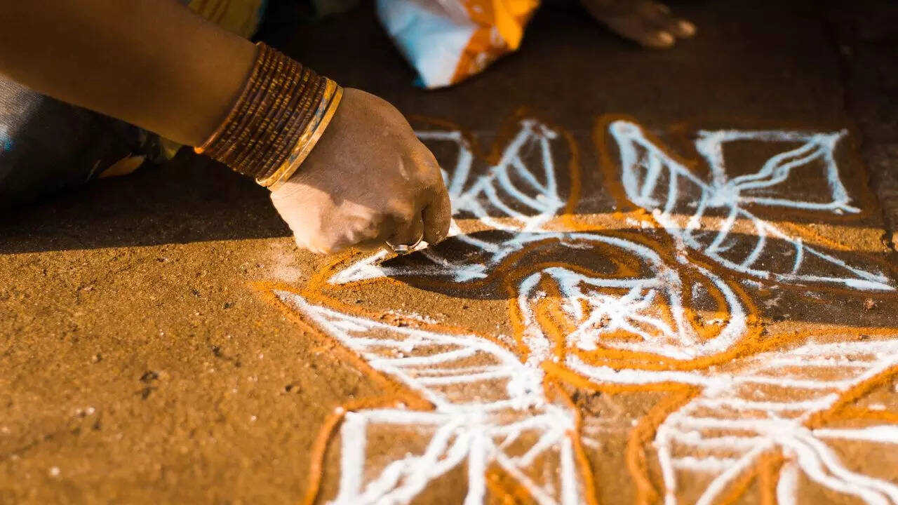 A traditional kolam credit canva A traditional kolam credit canva