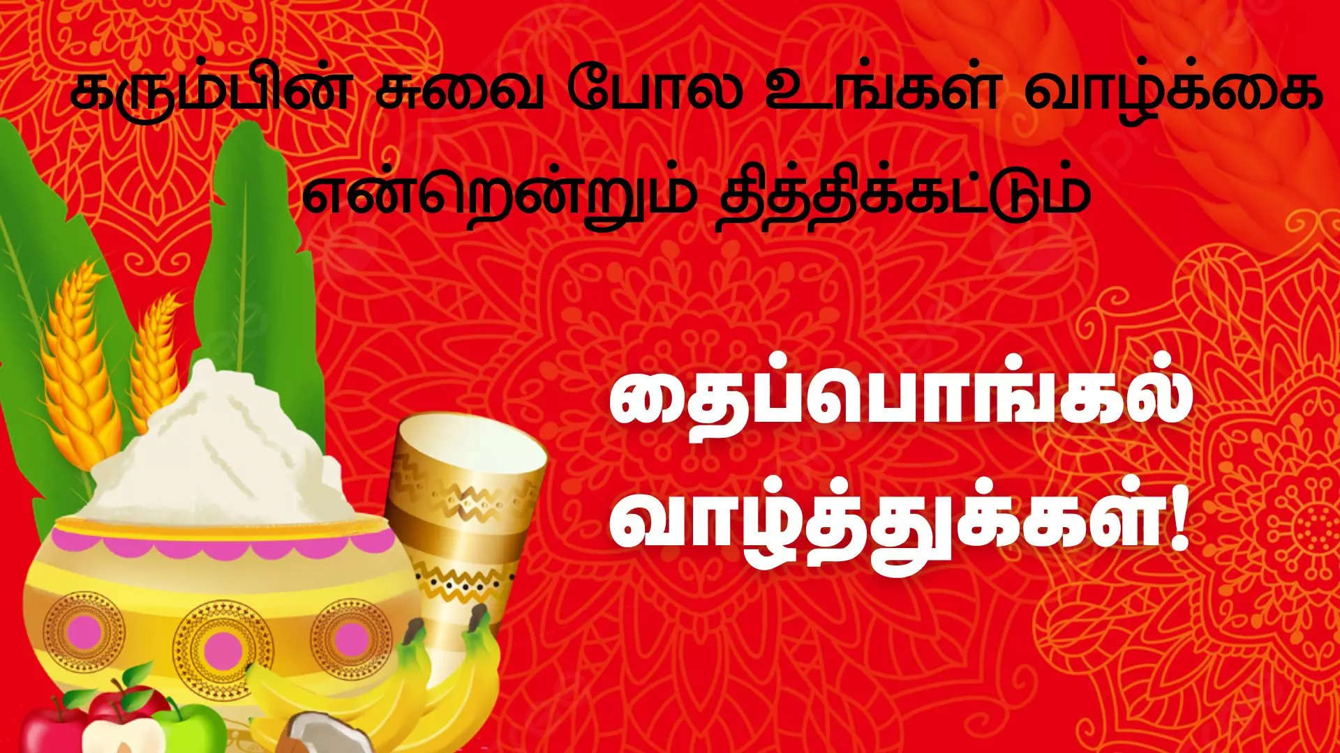 கரும்பின் சுவை போல உங்கள் வாழ்க்கை என்றென்றும் தித்திக்கட்டும் தைப்பொங்கல் திருநாள் வாழ்த்துக்கள் 