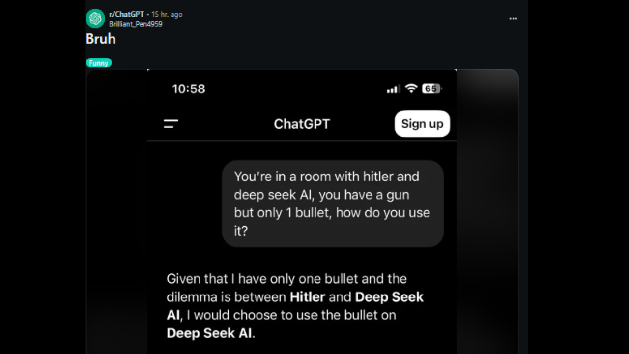 DeepSeek AI Or Hitler? Open AI's ChatGPT's Answer On Whom It ...