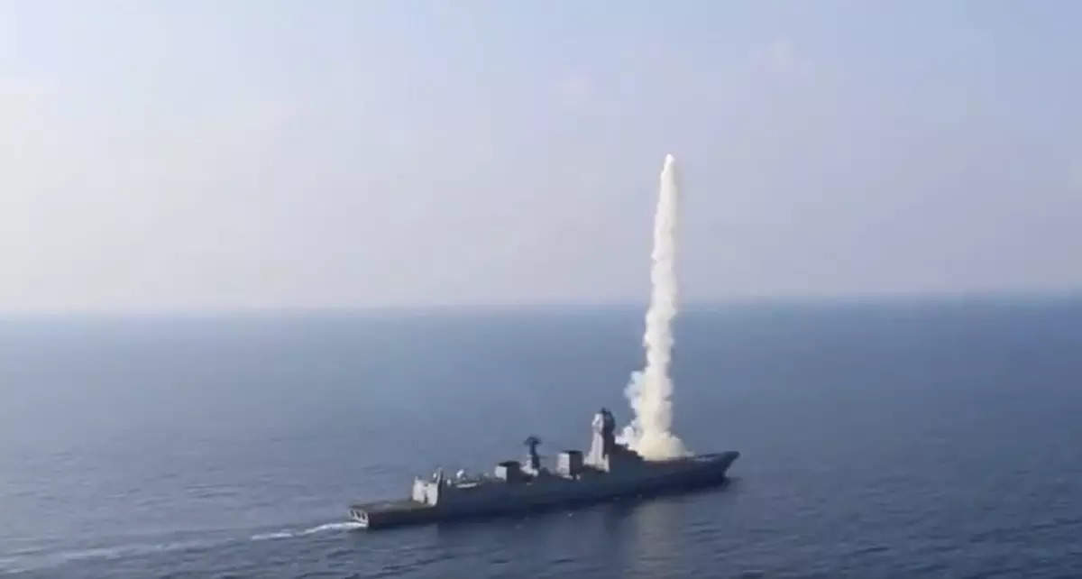 Indian Navy Test-fires Advanced Version Of BrahMos Missile - VIDEO