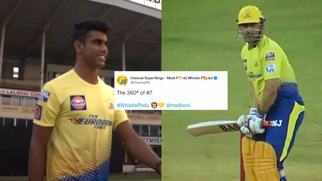 IPL-2022-MS-Dhoni-gives-batting-tips-to-Rajvardhan-Hangargekar-as-CSK's-new-recruit-smokes-massive-sixes-in-nets---WATCH