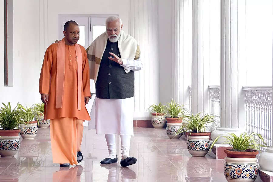 Yogi Adityanath with PM Narendra Modi