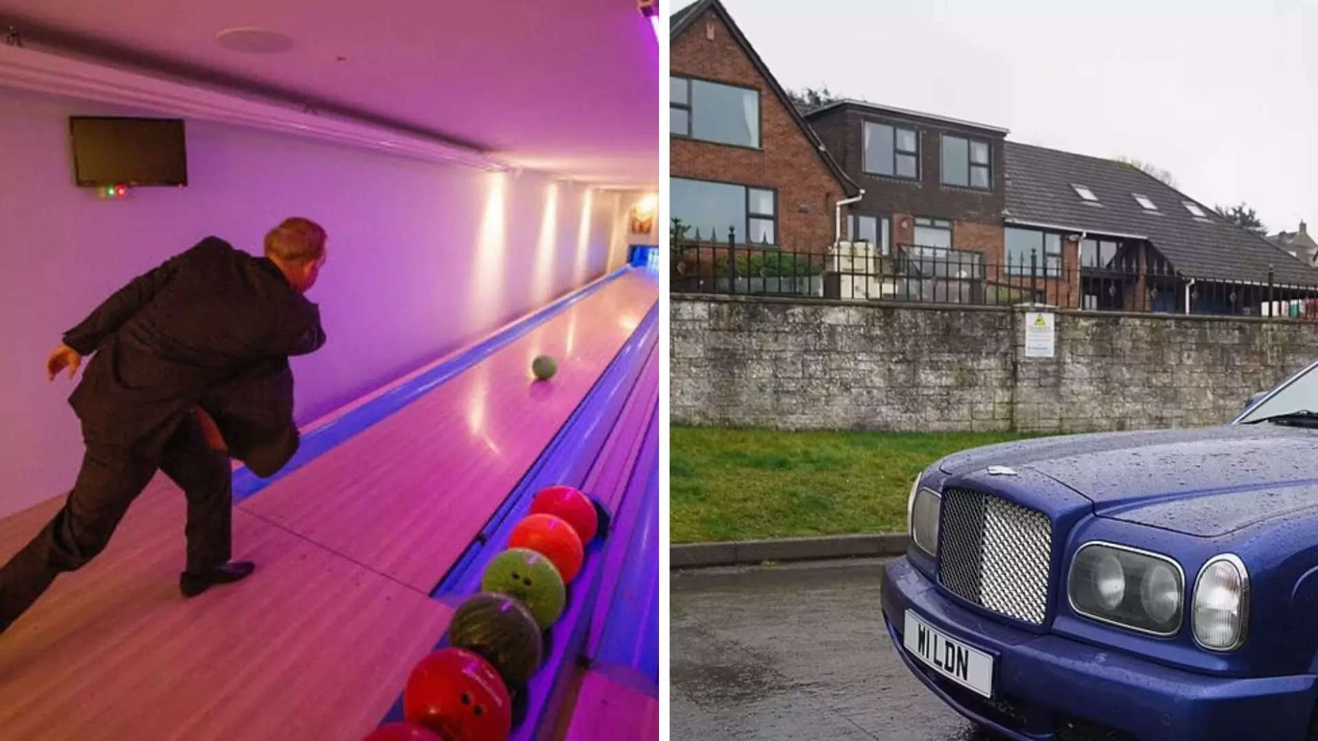 Graham Wildin's bowling alley (left) and Bentley (right)| Image courtsy: Gloucestershire Live (L); Daily Mail (R)