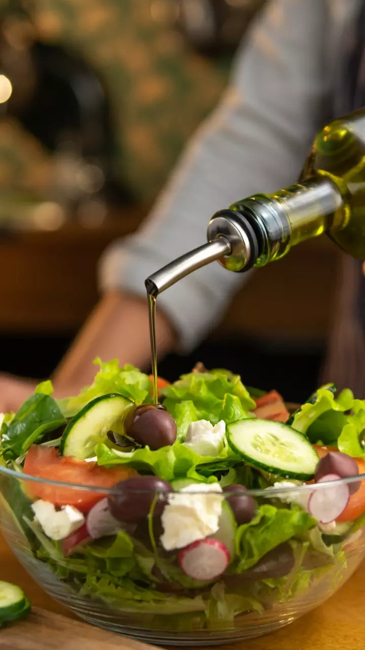 A buffet of various salads